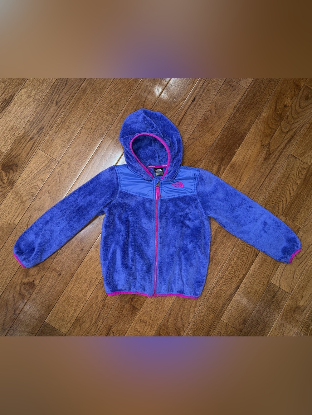 The North Face Kids' Purple Hooded Fleece with Pink Trim Size 6